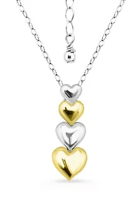 Sterling Silver Two Tone Heart Necklace