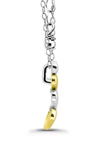 Sterling Silver Two Tone Heart Necklace