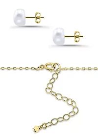 Station Necklace and Stud Earring Set