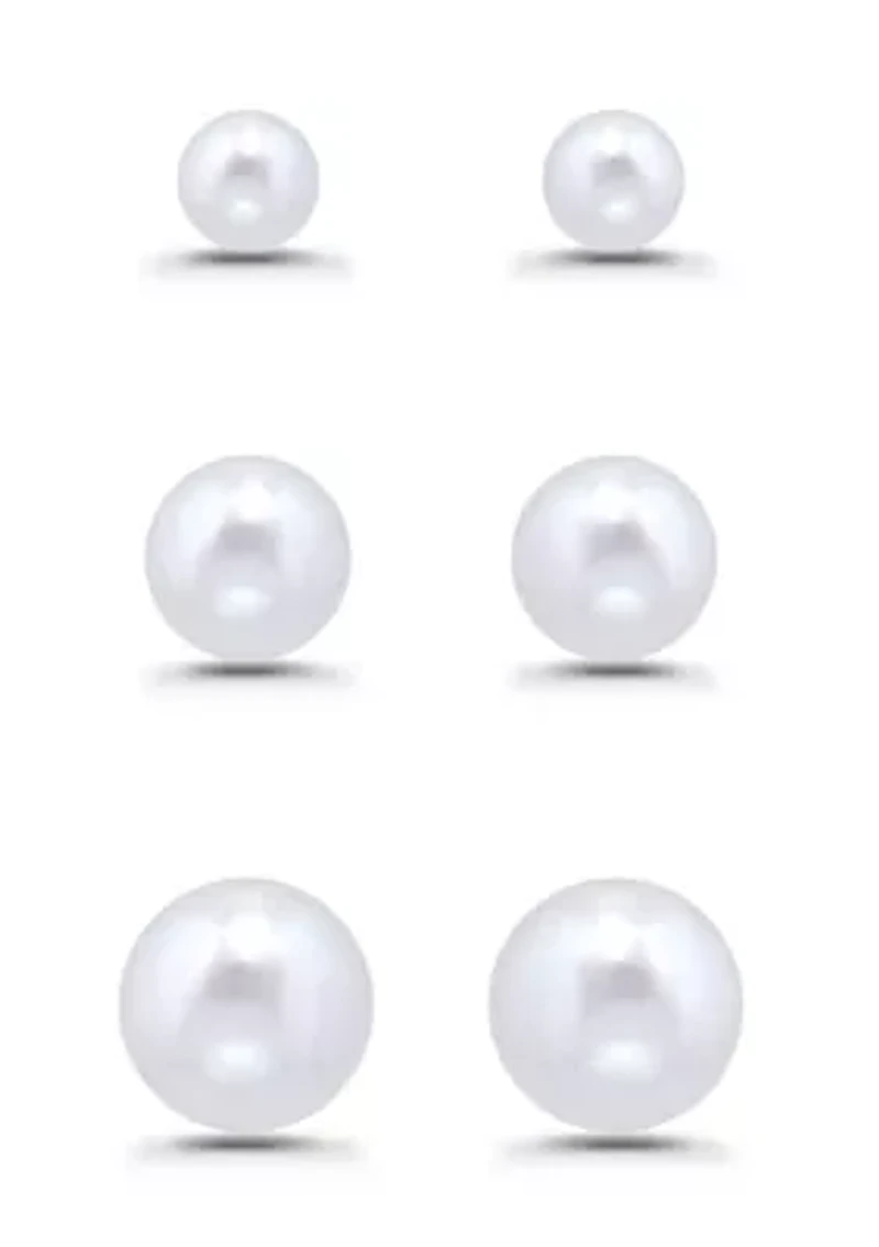 Pearl Stud Earring Set
