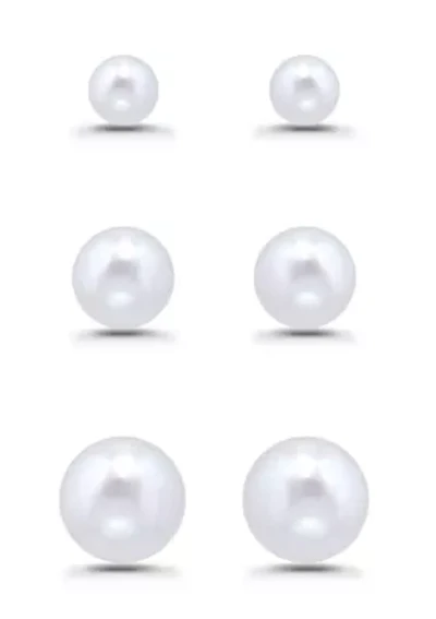 Pearl Stud Earring Set
