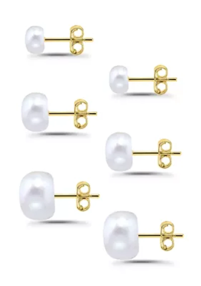 Pearl Stud Earring Set