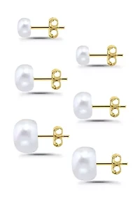 Pearl Stud Earring Set