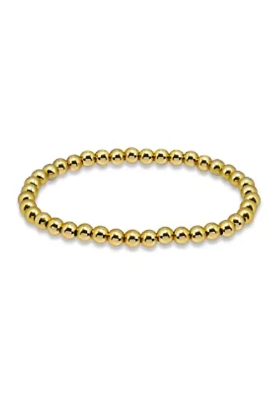 Sterling Silver 5mm Round Beaded Stretch Bracelet