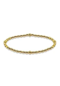 Sterling Silver Round with Oval Beaded Bracelet