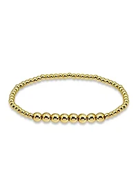 Sterling Silver Round Accent Bead Stretch Bracelet
