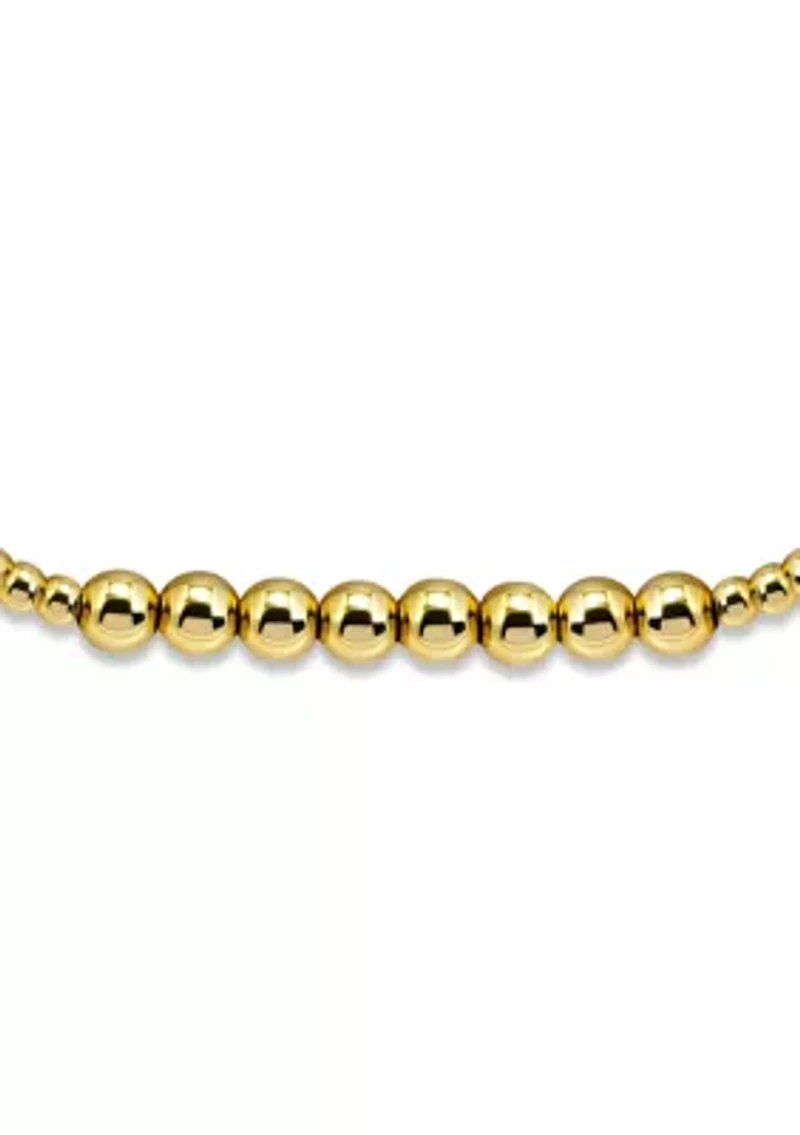 Sterling Silver Round Accent Bead Stretch Bracelet
