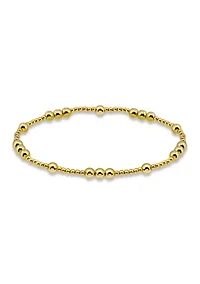 Sterling Silver Small and Large Round Bead Stretch Bracelet