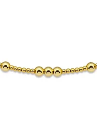 Sterling Silver Small and Large Round Bead Stretch Bracelet