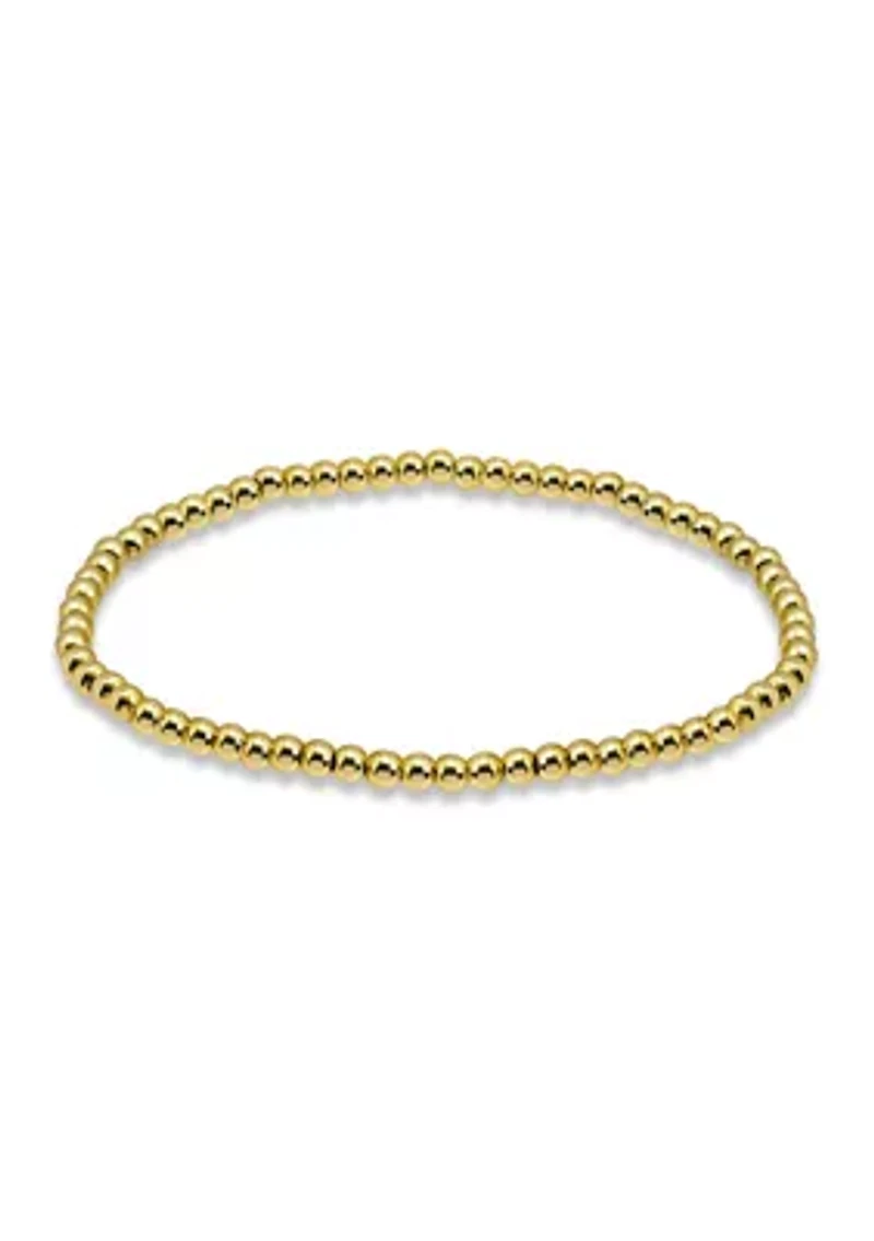 Sterling Silver 3mm Round Beaded Stretch Bracelet