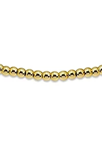 Sterling Silver 3mm Round Beaded Stretch Bracelet