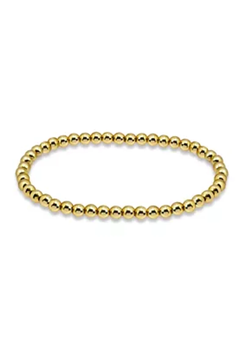 Sterling Silver 4mm Round Bead Stretch Bracelet