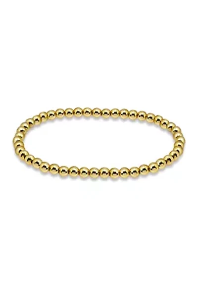 Sterling Silver 4mm Round Bead Stretch Bracelet