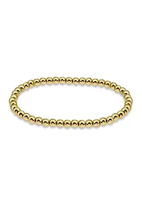 Sterling Silver 4mm Round Bead Stretch Bracelet