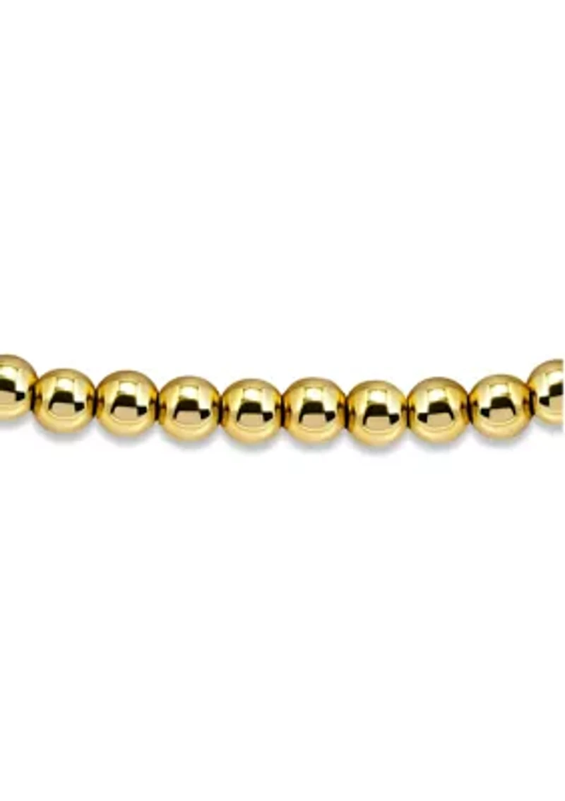 Sterling Silver 4mm Round Bead Stretch Bracelet