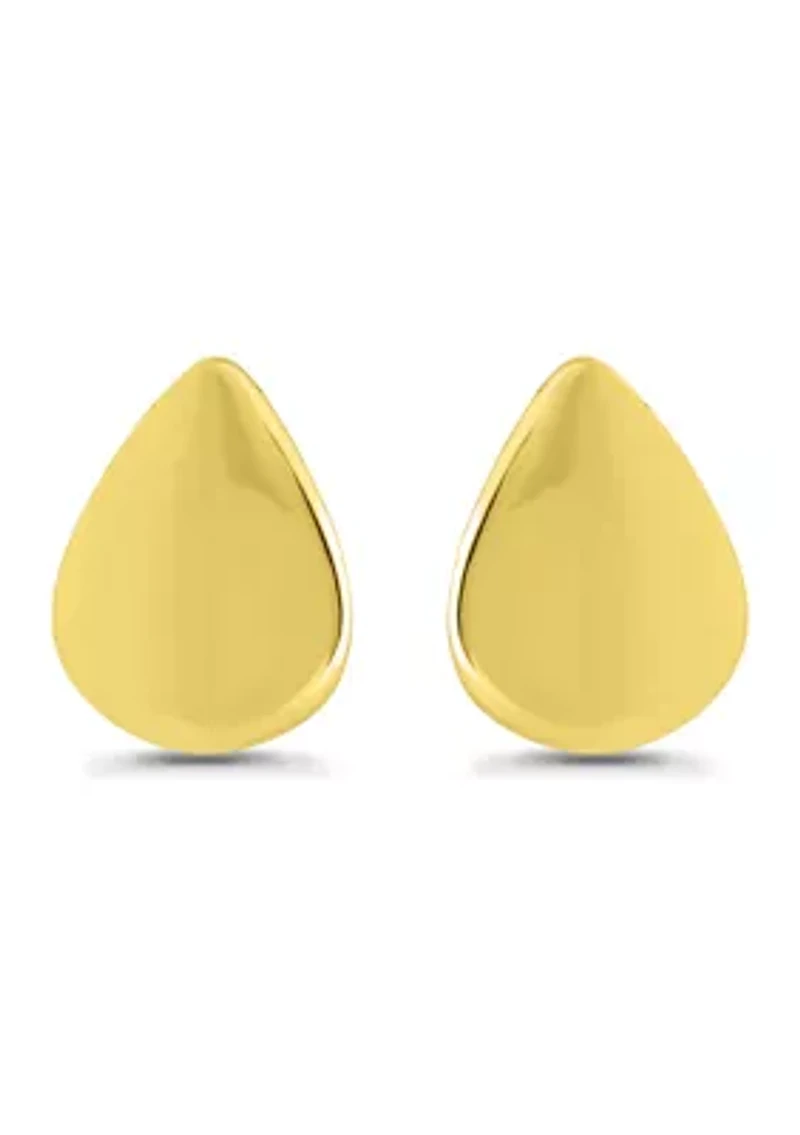Sterling Silver Teardrop Polish Stud Earrings