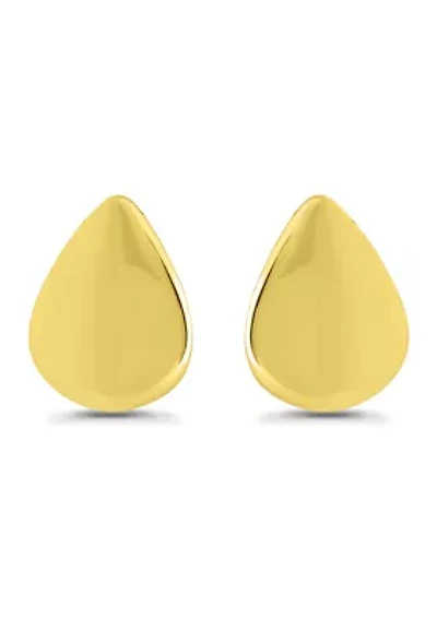 Sterling Silver Teardrop Polish Stud Earrings