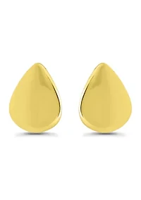 Sterling Silver Teardrop Polish Stud Earrings