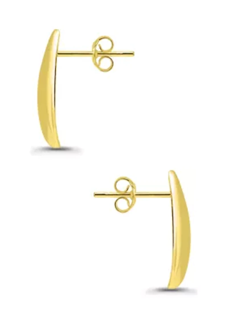 Sterling Silver Teardrop Polish Stud Earrings