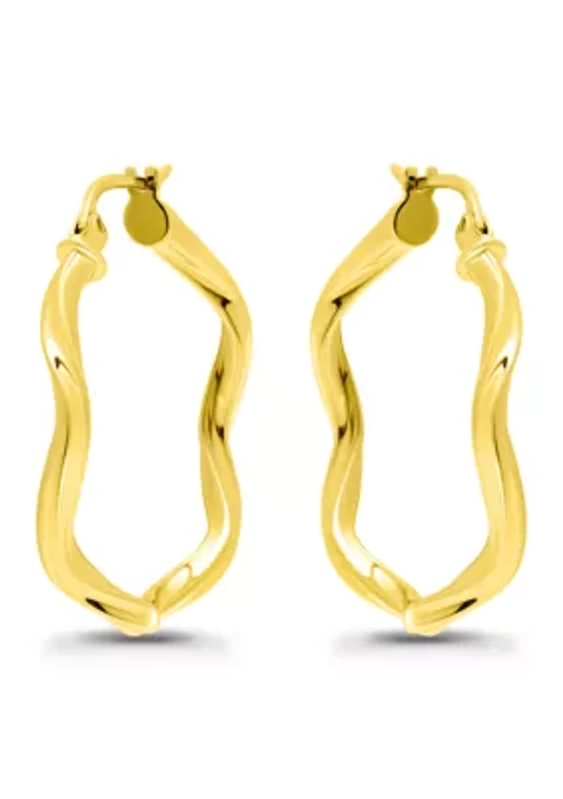 Wavy Twist Click Top Hoop Earrings