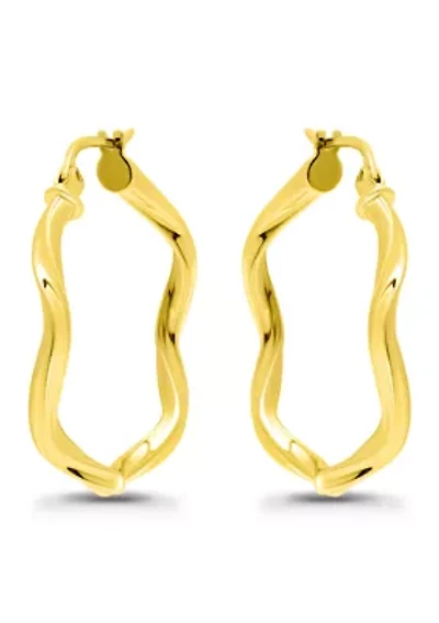 Wavy Twist Click Top Hoop Earrings