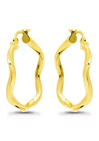 Wavy Twist Click Top Hoop Earrings