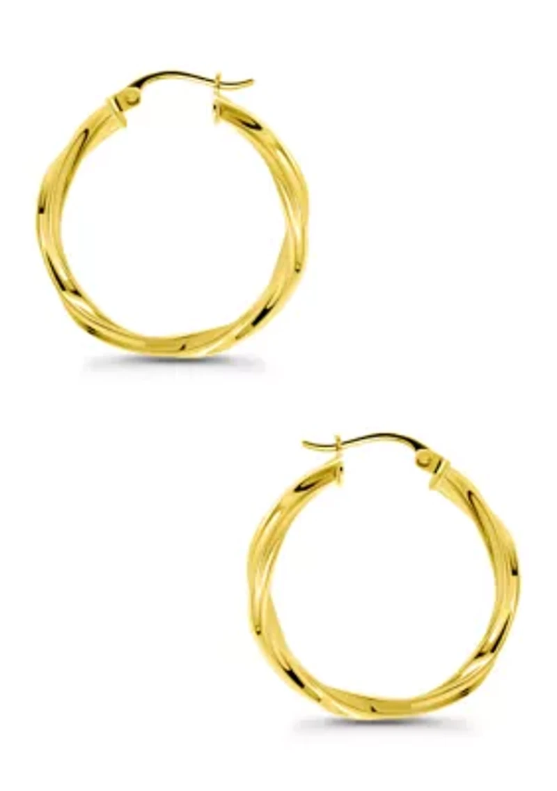 Wavy Twist Click Top Hoop Earrings