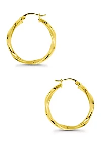 Wavy Twist Click Top Hoop Earrings