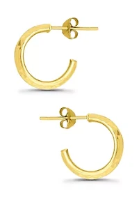 Sterling Silver Diamond Cut Hoop Earrings