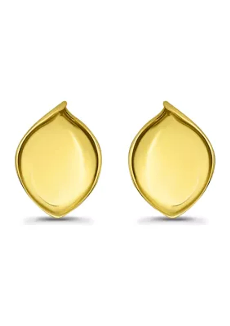 Sterling Silver Organic Teardrop Stud Earrings