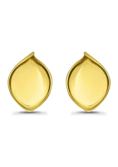 Sterling Silver Organic Teardrop Stud Earrings