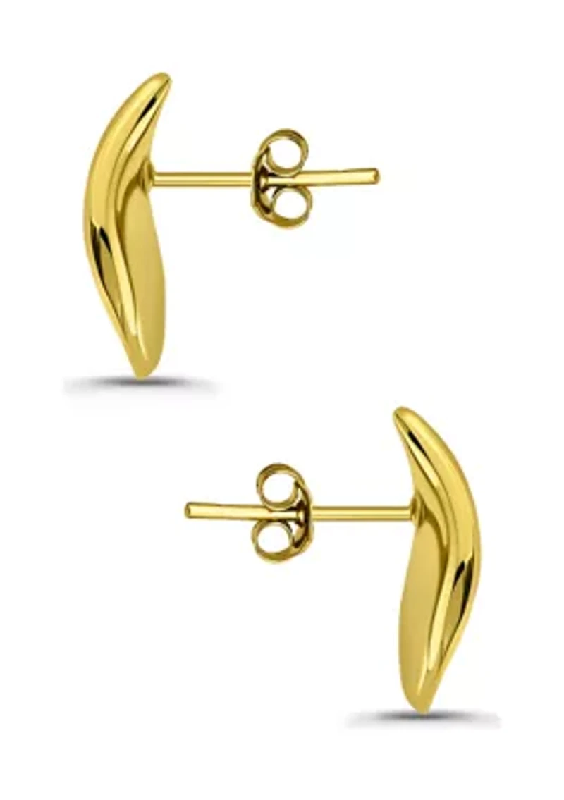 Sterling Silver Organic Teardrop Stud Earrings