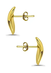 Sterling Silver Organic Teardrop Stud Earrings