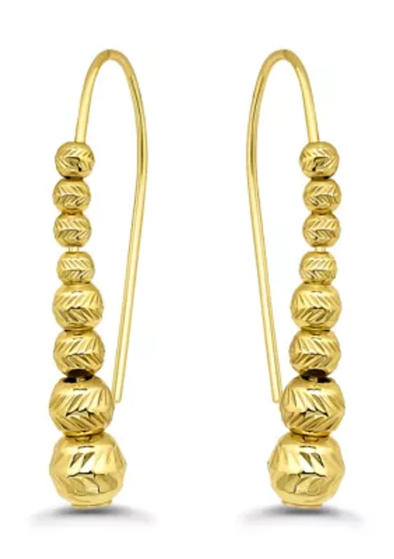 Sterling Silver Beaded Linear Earrings