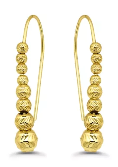 Sterling Silver Beaded Linear Earrings