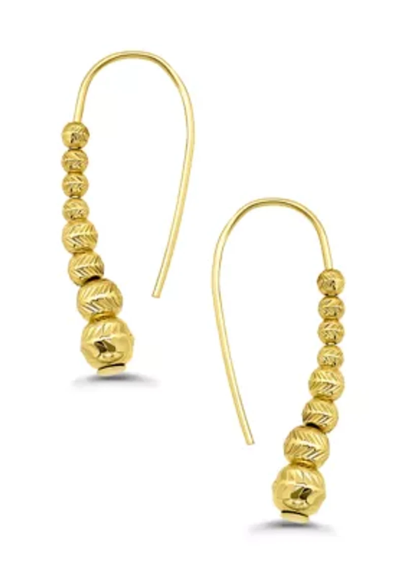 Sterling Silver Beaded Linear Earrings