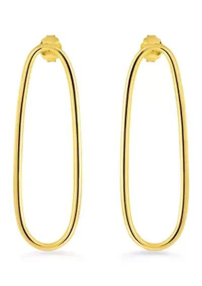 Long Sterling Silver Hoop Earrings