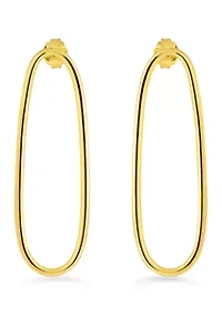 Long Sterling Silver Hoop Earrings