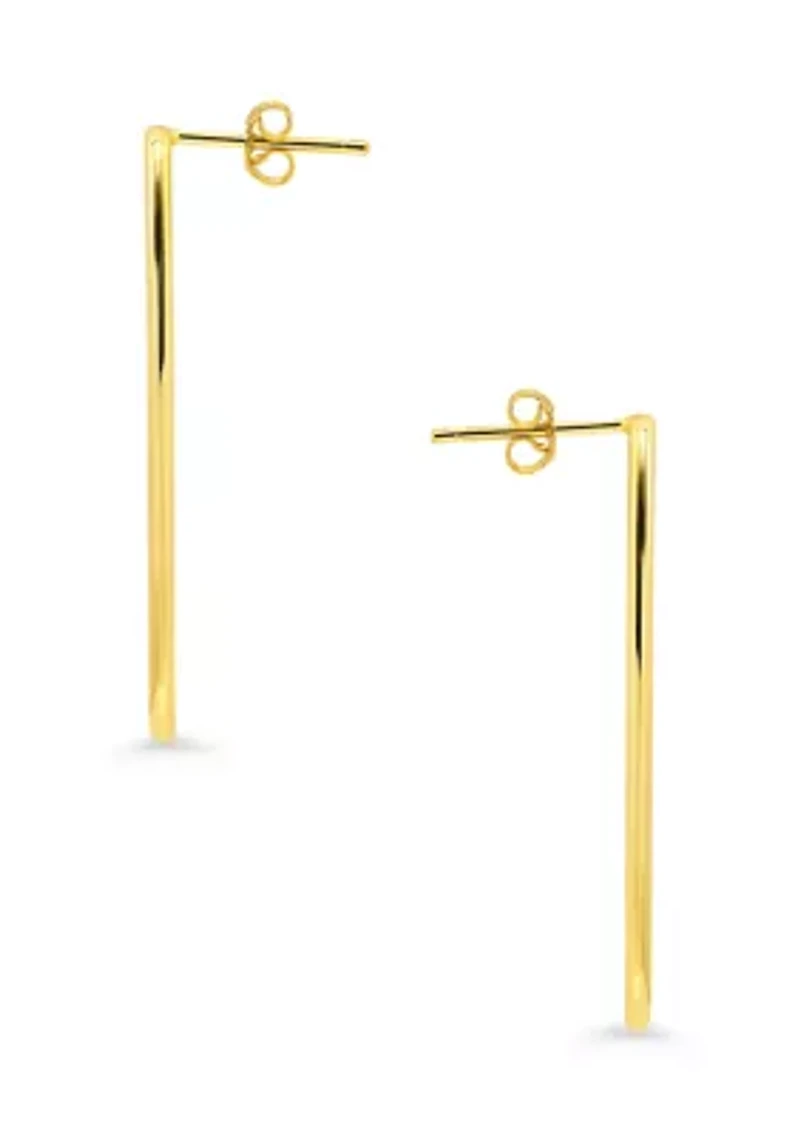 Long Sterling Silver Hoop Earrings