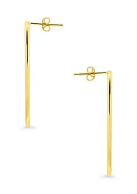 Long Sterling Silver Hoop Earrings