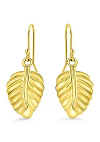 Sterling Silver Leaf Drop Earrings