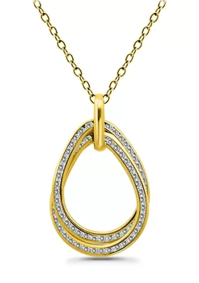 Sterling Silver Pavé Interlocking Circles Pendant Necklace