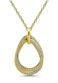 Sterling Silver Pavé Interlocking Circles Pendant Necklace