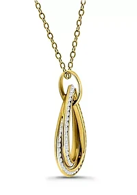 Sterling Silver Pavé Interlocking Circles Pendant Necklace