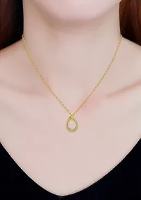 Sterling Silver Pavé Interlocking Circles Pendant Necklace