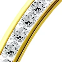 Sterling Silver Channel Round Cubic Zirconia Teardrop Pendant Necklace