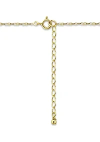 Sterling Silver Channel Round Cubic Zirconia Teardrop Pendant Necklace
