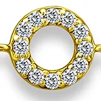 Sterling Silver Pavé Station Open Circle Anklet