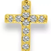 Sterling Silver Pavé Cubic Zirconia Cross Anklet