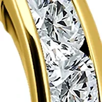 Sterling Silver Round Cubic Zirconia Hoop Earrings